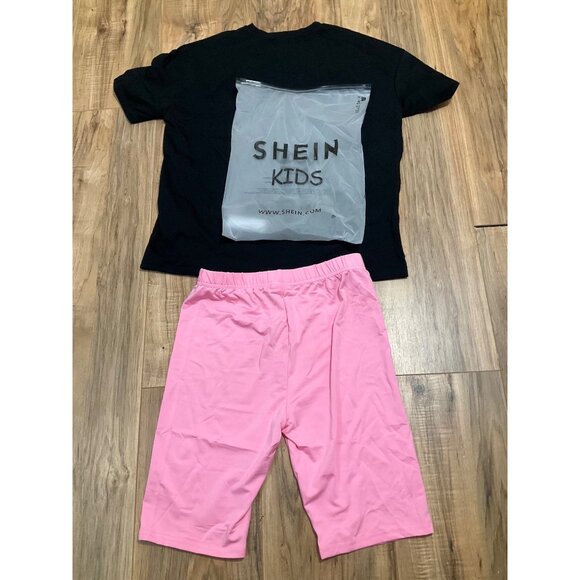 NWT Shein Kids Black and Pink Matching set " Future has Infinite Possibilities - Picture 11 of 13